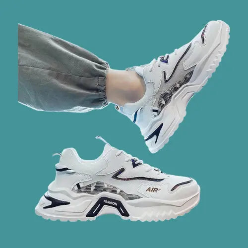 AirMen's Running Sneakers in white with modern design and cushioned support for ultimate comfort.