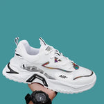 Load image into Gallery viewer, AirMen&#39;s Running Sneakers – stylish white athletic shoes with breathable design and cushioned sole
