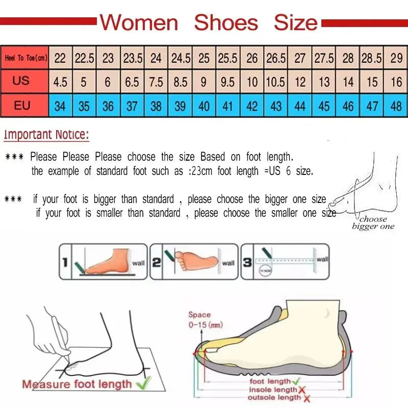 BootyComfort women shoes size chart with US and EU sizing guidance for accurate fitting.